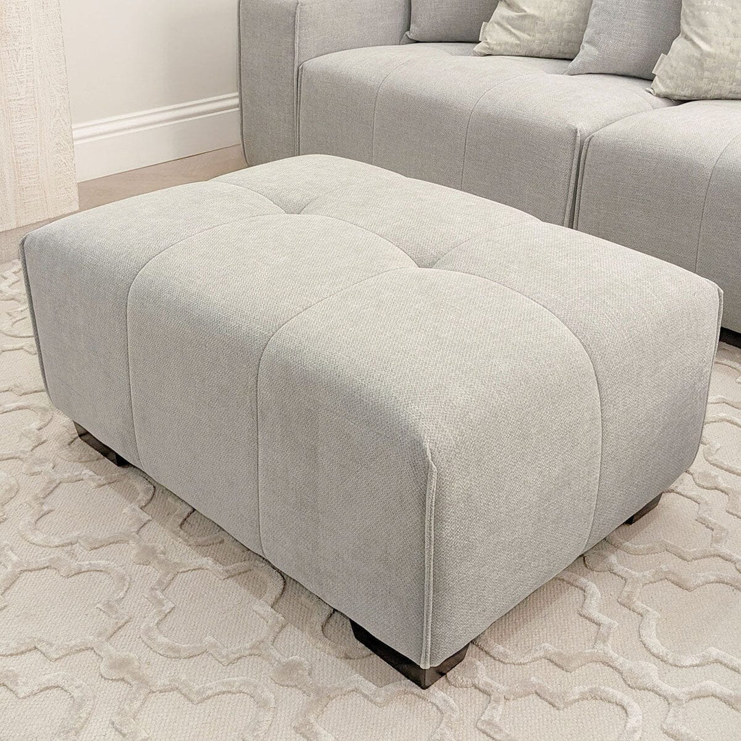 The Leonard Cloudy Grey Boucle Right Hand Corner Premium Sofa Cloudy Grey Boucle Fabric - Belmont Interiors