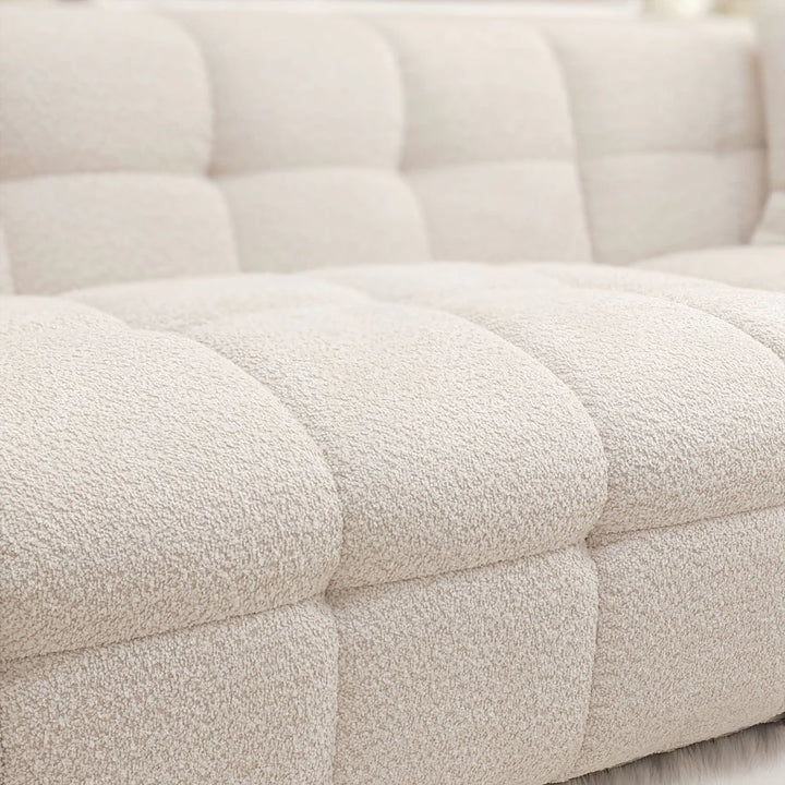 Tribeca Premium Bubble Oatmeal Boucle Corner Sofa - Belmont Interiors