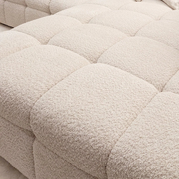 Tribeca Premium Bubble Oatmeal Boucle Corner Sofa - Belmont Interiors
