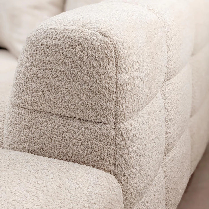 Tribeca Premium Bubble Oatmeal Boucle Corner Sofa - Belmont Interiors