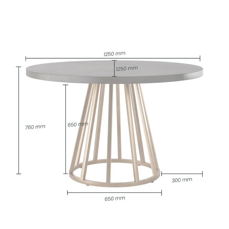 DI Designs Bredon Round 125cm Dining Table - Belmont Interiors