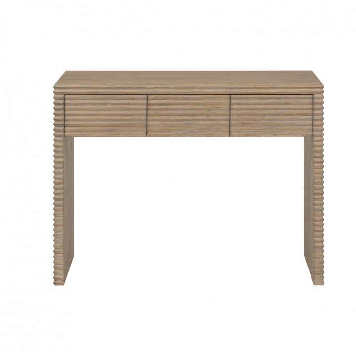 DI Designs Wickham 3 Drawer Desk in Ribbed Oak - Belmont Interiors