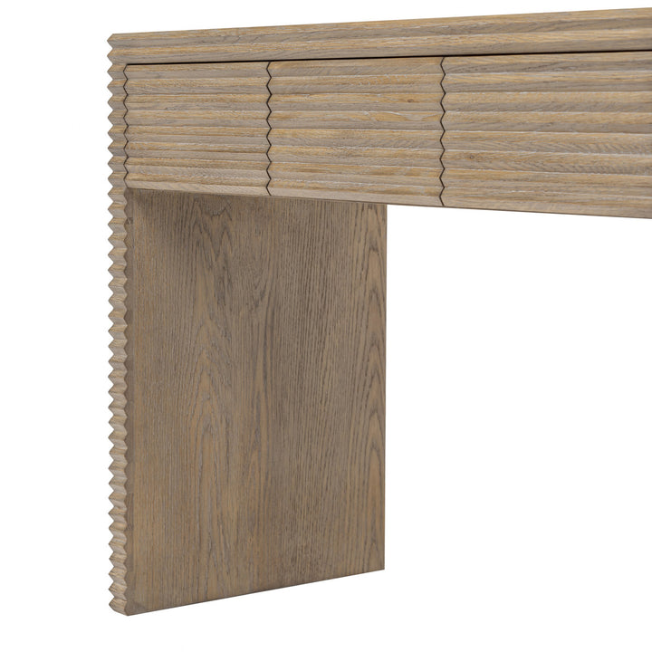 DI Designs Wickham 3 Drawer Desk in Ribbed Oak - Belmont Interiors