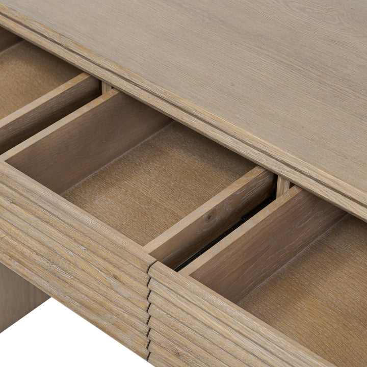 DI Designs Wickham 3 Drawer Desk in Ribbed Oak - Belmont Interiors