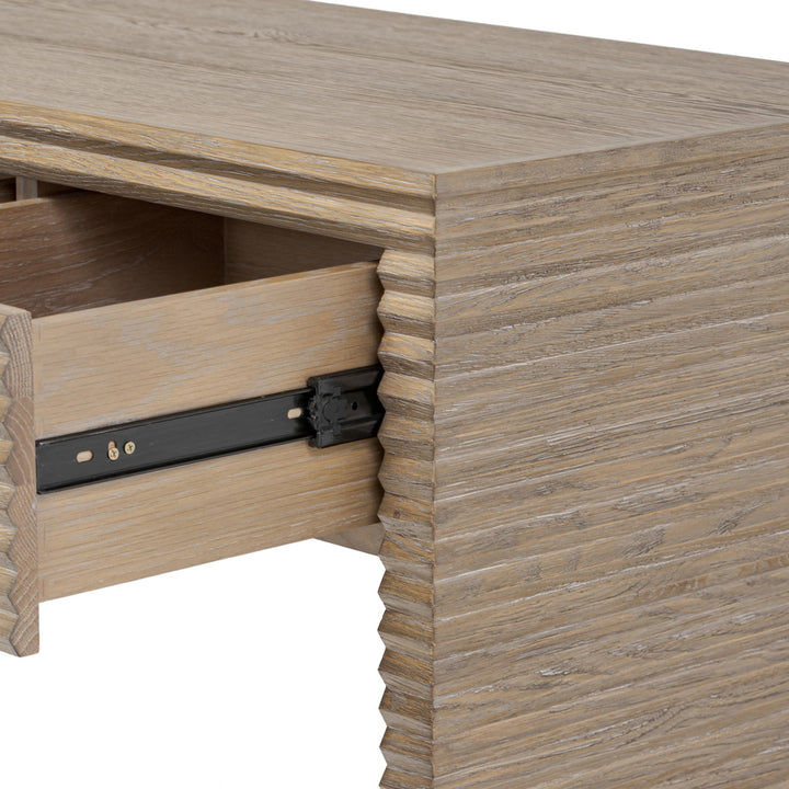 DI Designs Wickham 3 Drawer Desk in Ribbed Oak - Belmont Interiors