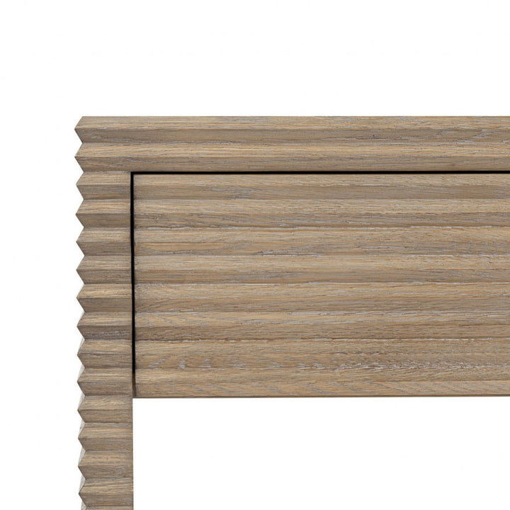 DI Designs Wickham 3 Drawer Desk in Ribbed Oak - Belmont Interiors