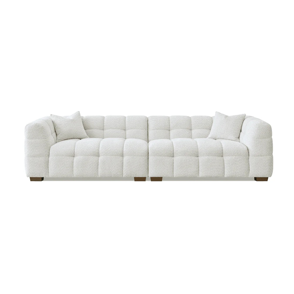 The Tribeca Oatmeal Boucle 4 Seater Premium Sofa Oatmeal Bubble Boucle Fabric - Belmont Interiors
