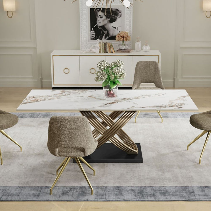 Azura Gloss Ceramic Dining Table [Pre-order Dec 5th] - Belmont Interiors