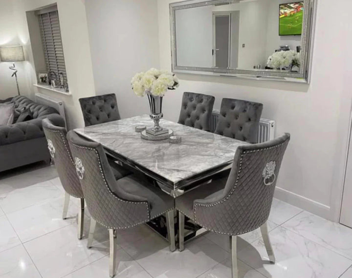 Arial 150cm Marble & Chrome  Dining Table