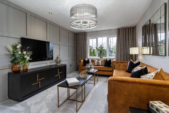 Berkeley Designs Bristol Media Unit with Dark Oak Veneer and Gold Handles