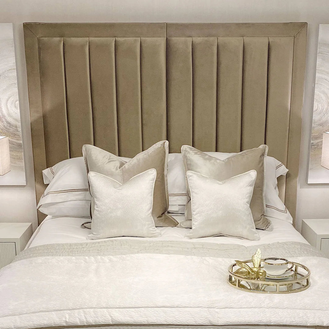 Monaco Panel Upholstered Plush Velvet Bed Frame