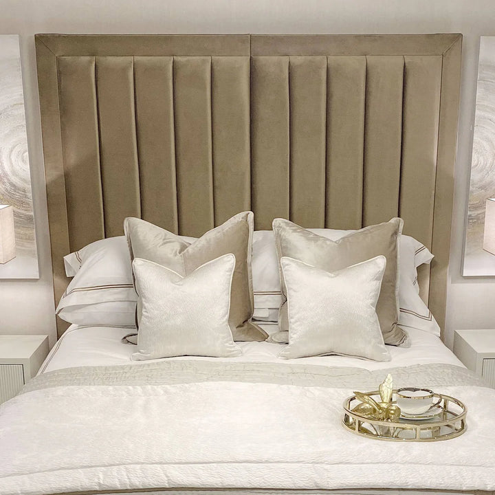Monaco Panel Upholstered Plush Velvet Bed Frame