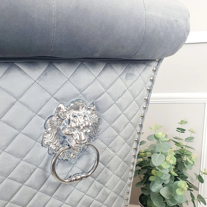 Emma-Lucy Scroll French Velvet Lion Knocker Dining Chair - Belmont Interiors