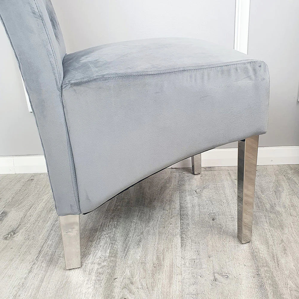 Emma-Lucy Scroll French Velvet Lion Knocker Dining Chair - Belmont Interiors