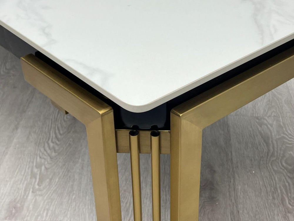 Sorrento 120cm Ceramic Gold Coffee Table - Belmont Interiors
