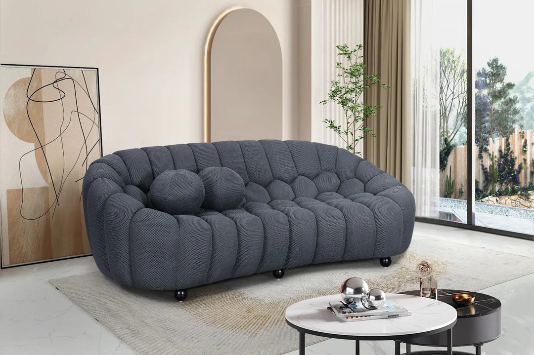Belle Bubble Curved Sofa in Grey