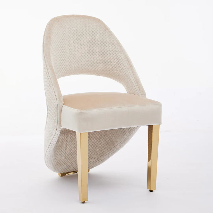 Santos Cream & Gold Velvet Modern Dining Chair