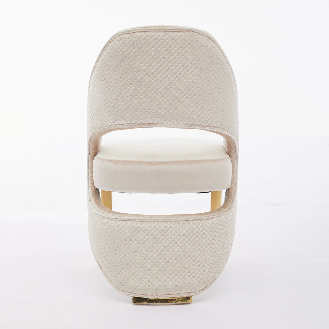 Santos Cream & Gold Velvet Modern Dining Chair