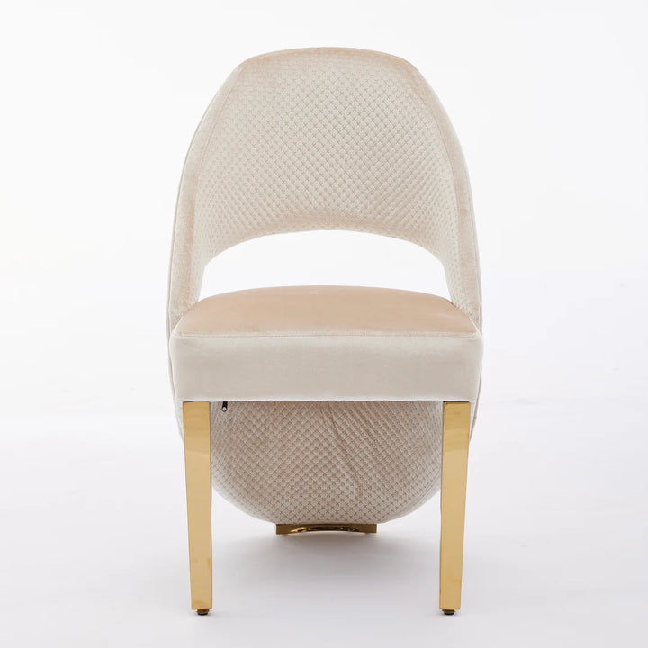 Santos Cream & Gold Velvet Modern Dining Chair