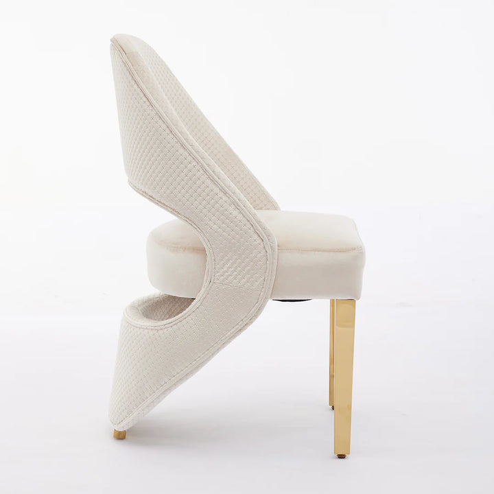 Santos Cream & Gold Velvet Modern Dining Chair