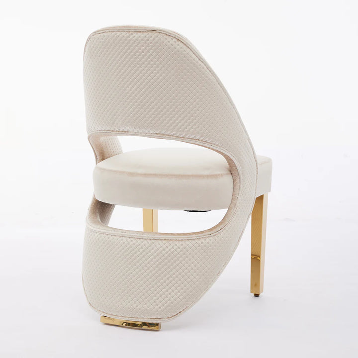 Santos Cream & Gold Velvet Modern Dining Chair