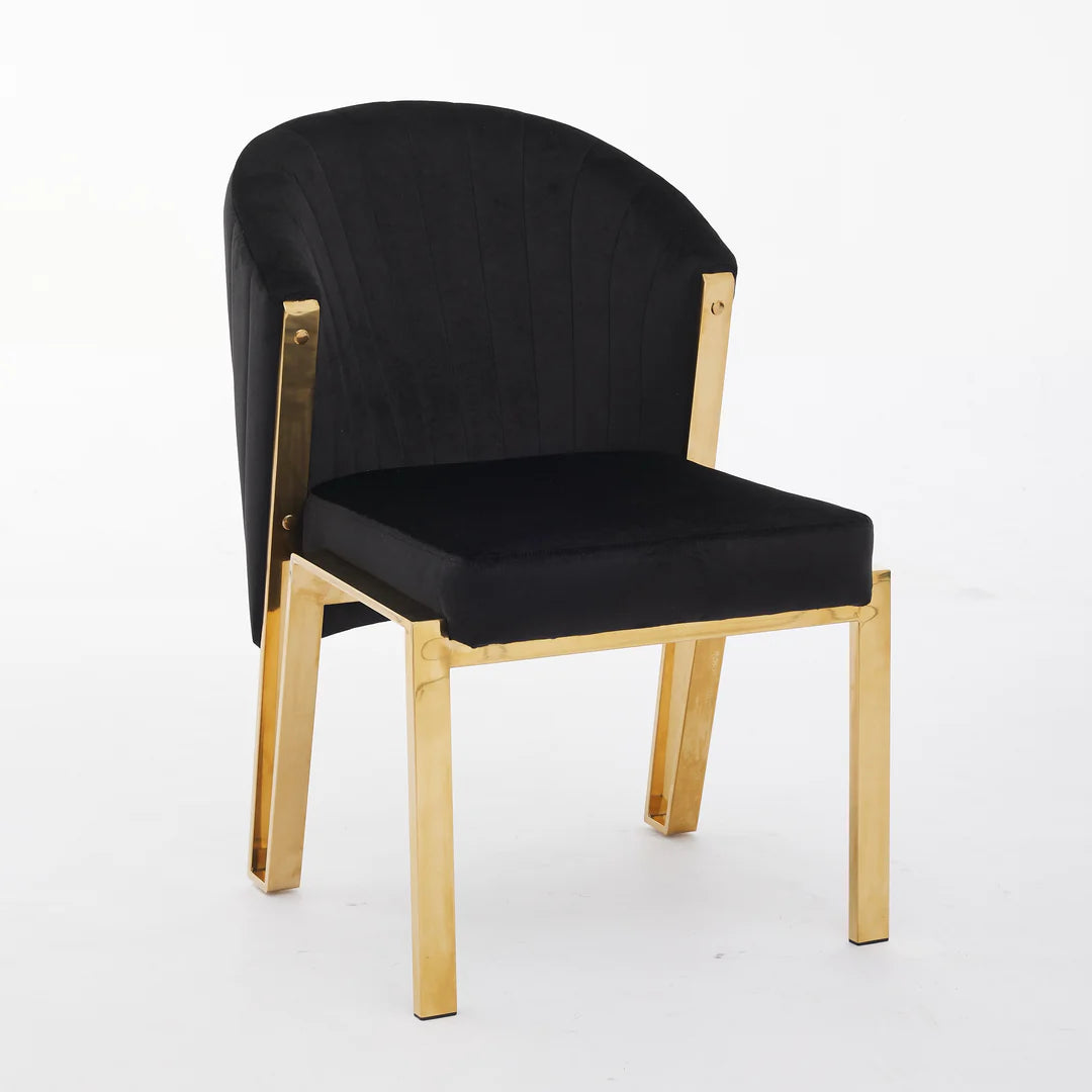 Favian Black & Gold Velvet Dining Chair