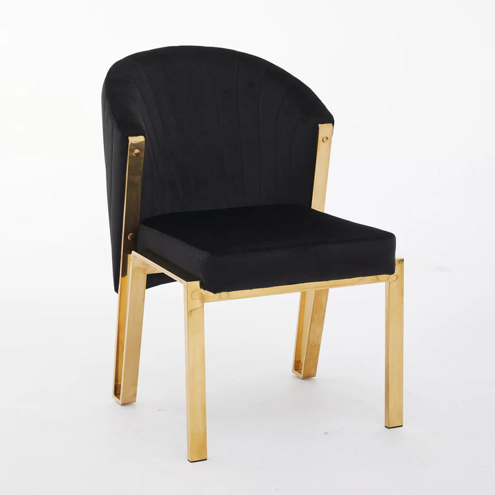 Favian Black & Gold Velvet Dining Chair
