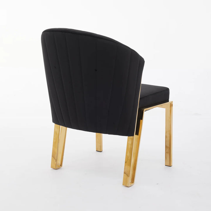 Favian Black & Gold Velvet Dining Chair