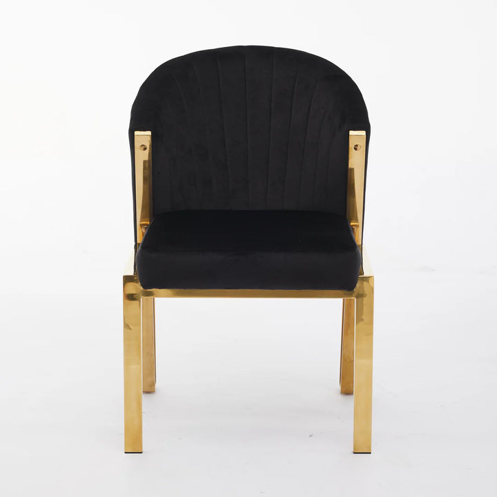 Favian Black & Gold Velvet Dining Chair