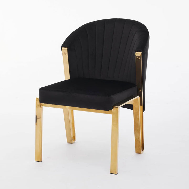 Favian Black & Gold Velvet Dining Chair