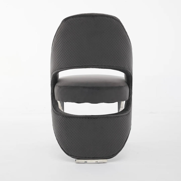 Santos Grey Velvet & Chrome Modern Dining Chair