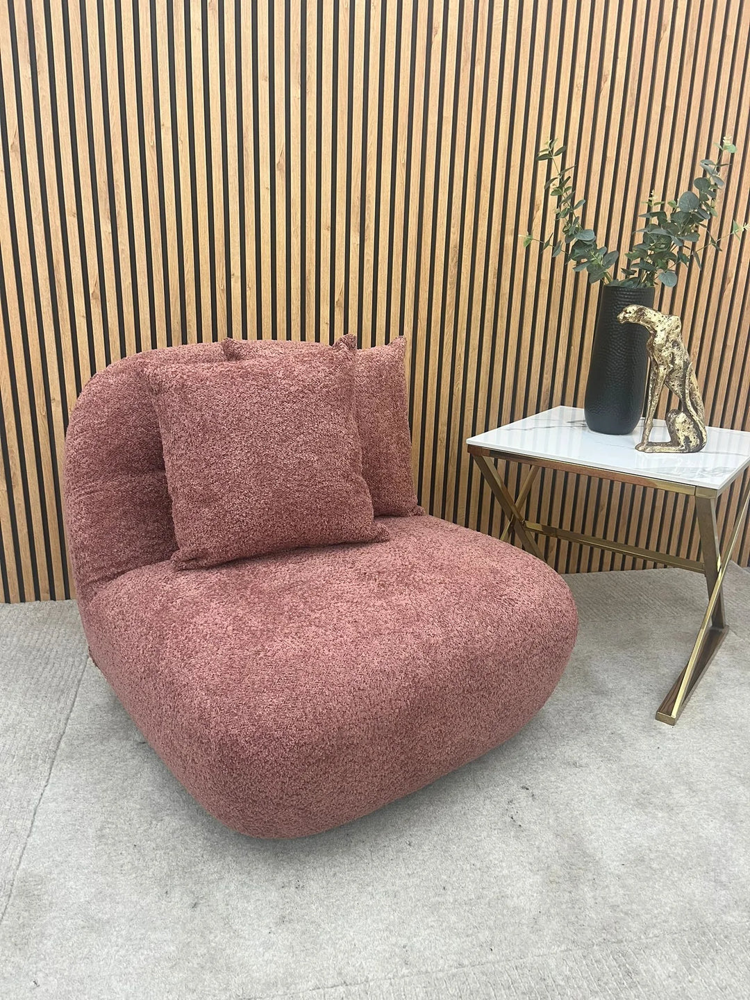 Miami Boucle Accent Sofa Swivel Chair - All Colours-Armchairs-ASR-Belmont Interiors