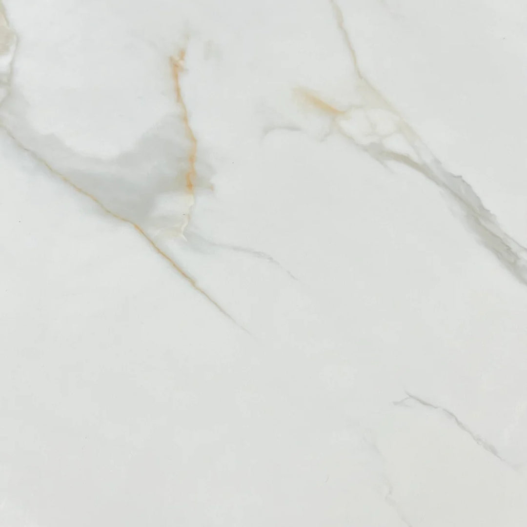 Louis Gold Ceramic Marble Lamp Side Table - Belmont Interiors