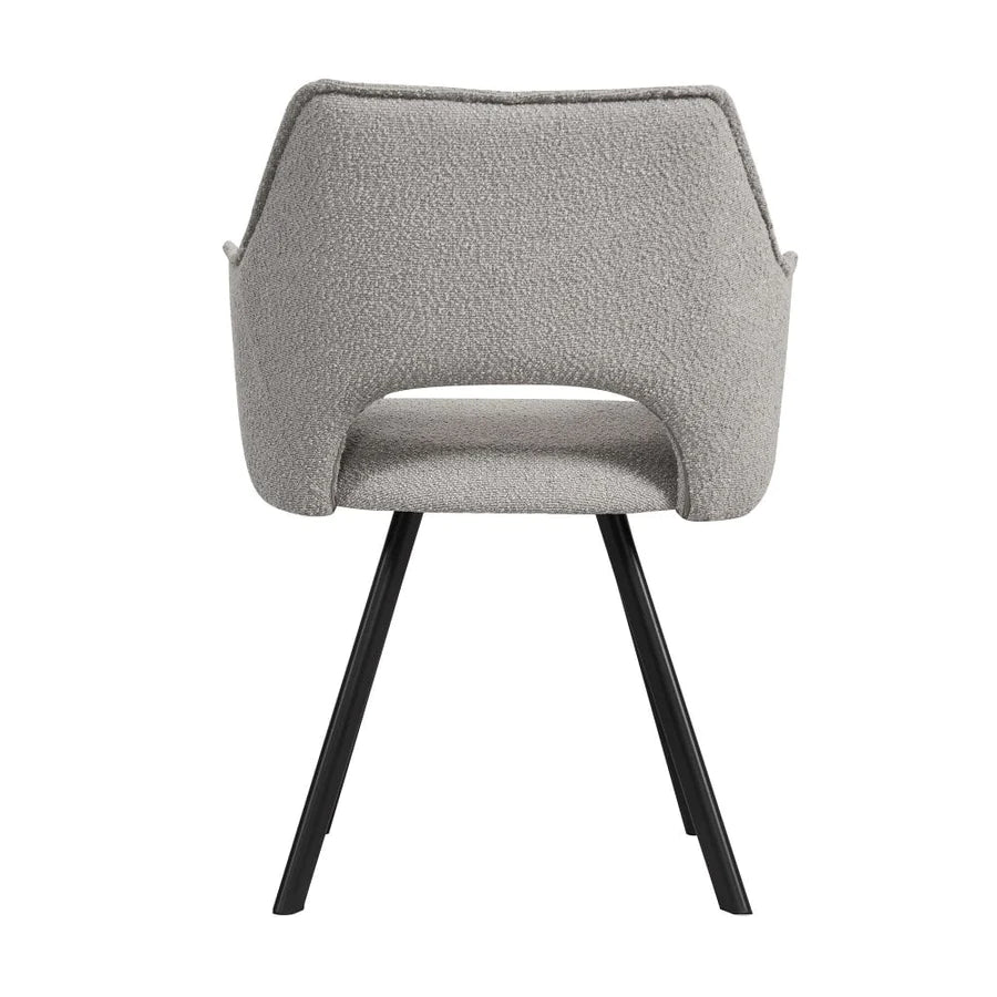 Nova Dining Chair in Light Grey Boucle Fabric - Belmont Interiors