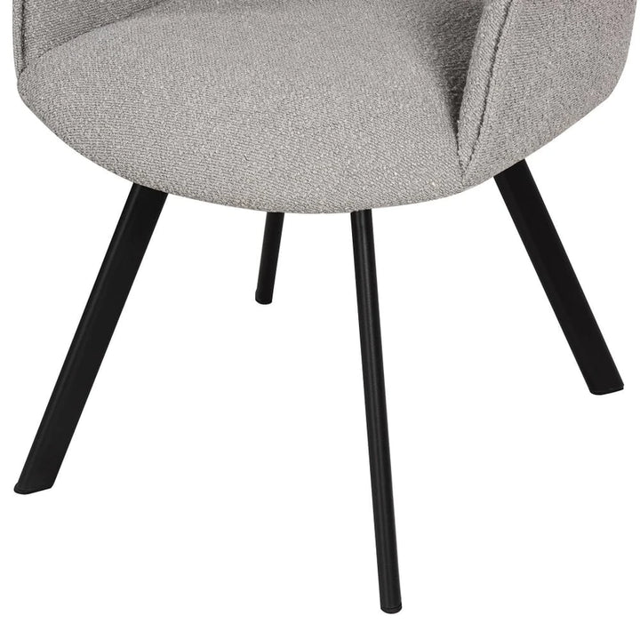 Nova Dining Chair in Light Grey Boucle Fabric - Belmont Interiors