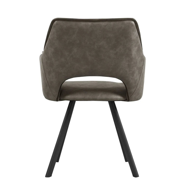Nova Dining Chair in Distressed Light Grey PU Leather - Belmont Interiors