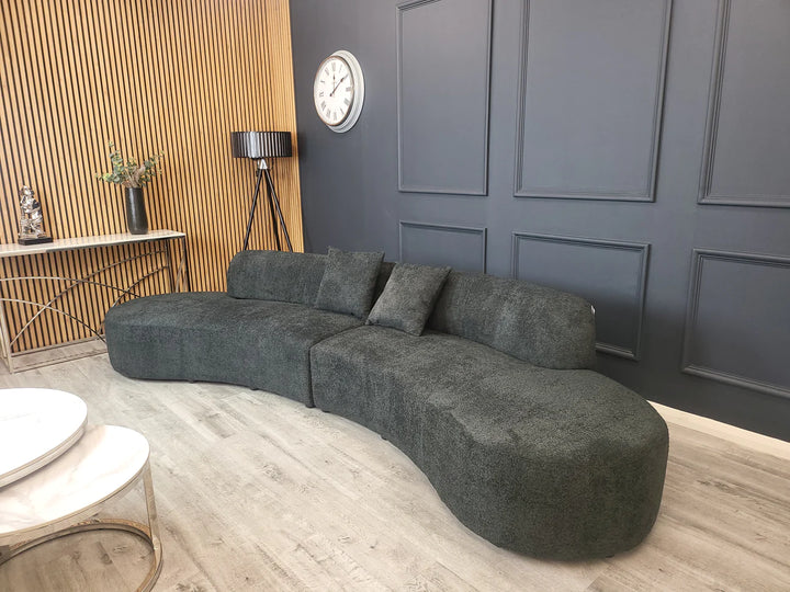 The Wave Large Boucle Premium Sofa White Boucle Fabric - All Colours - Belmont Interiors
