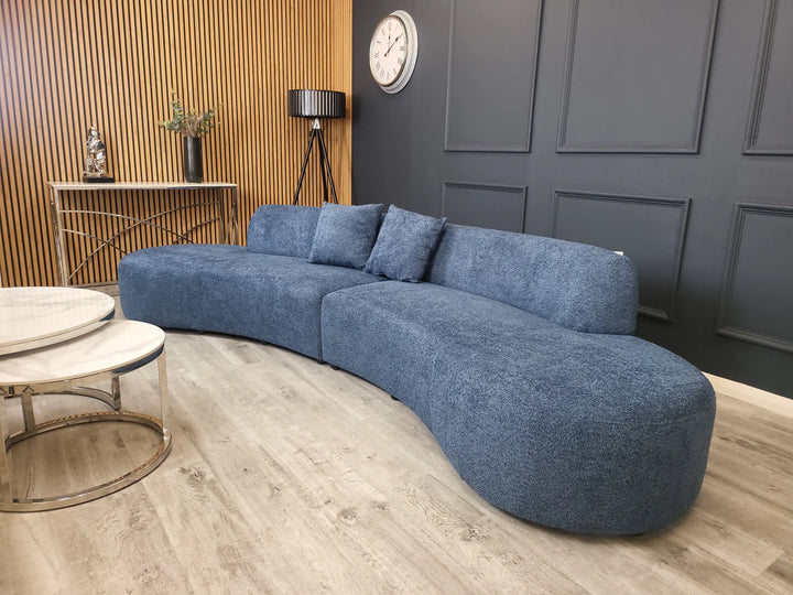 The Wave Large Boucle Premium Sofa White Boucle Fabric - All Colours - Belmont Interiors
