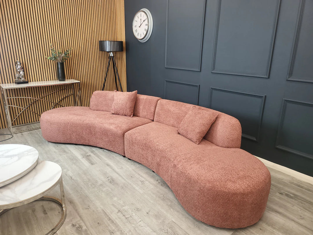 The Wave Large Boucle Premium Sofa White Boucle Fabric - All Colours - Belmont Interiors