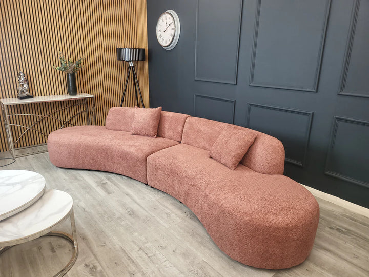 The Wave Large Boucle Premium Sofa White Boucle Fabric - All Colours - Belmont Interiors