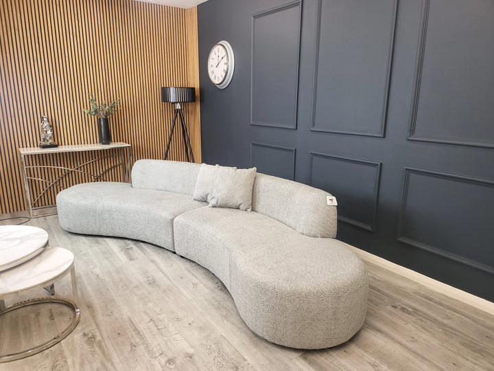 The Wave Large Boucle Premium Sofa White Boucle Fabric - All Colours - Belmont Interiors