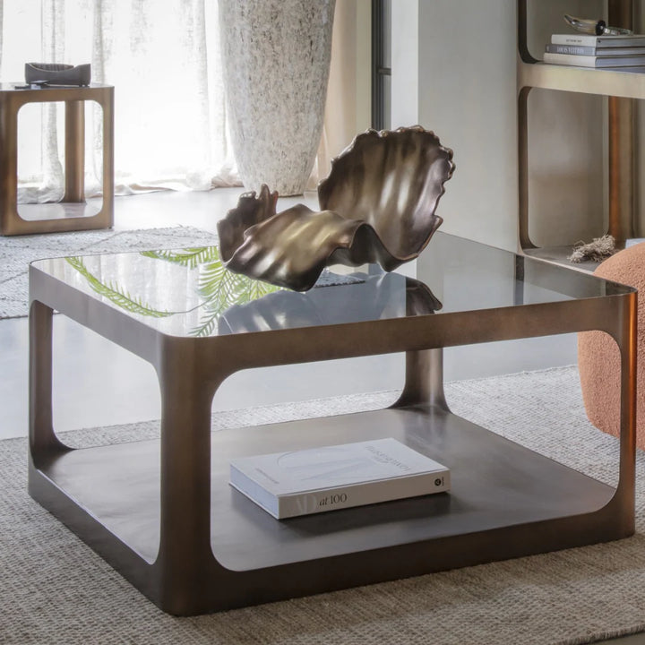 Libra Interiors Thorpe Square Coffee Table - Metal & Glass