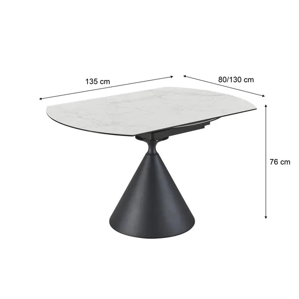 Cameo 4-6 Seater Ceramic Extendable Round Dining Table