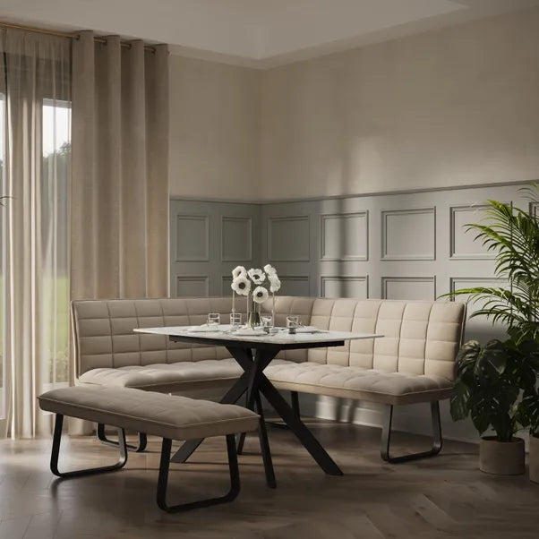 Luna Corner Dining Table and Bench Set