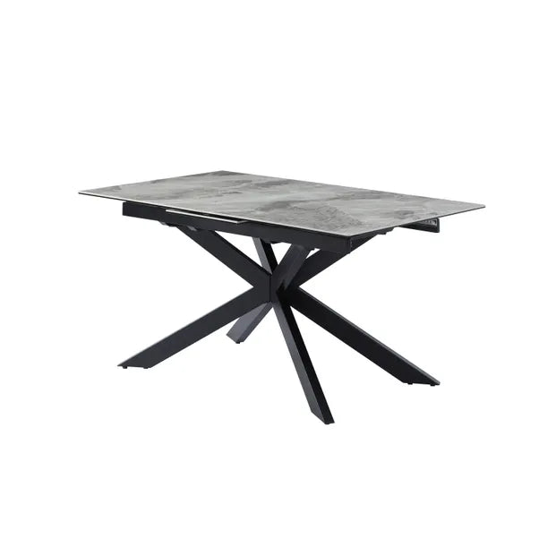 Cassia 6-8 Seater Extending Dining Table in Grey Ceramic - 150-190cm