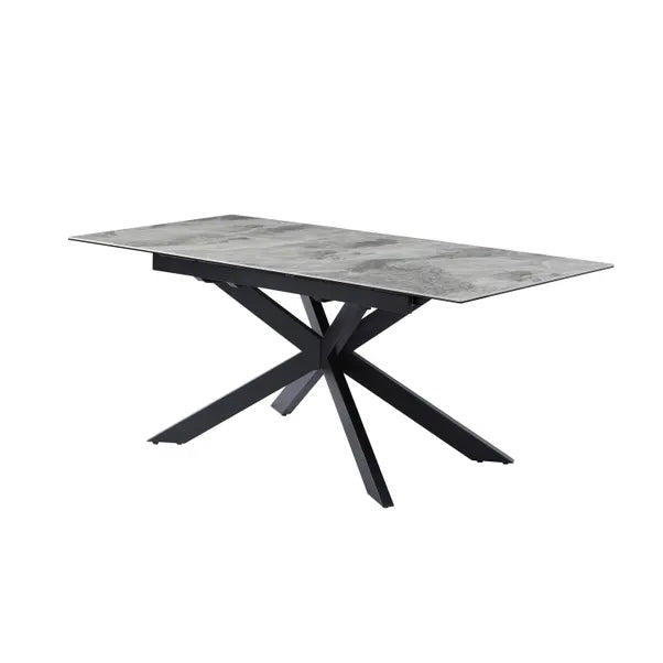 Cassia 6-8 Seater Extending Dining Table in Grey Ceramic - 150-190cm