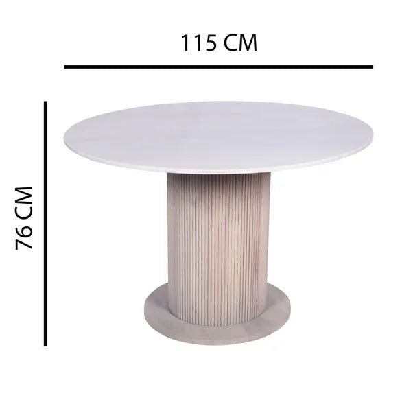 Alessia Mango Wood 4-6 Seater Round Dining Table - 115cm