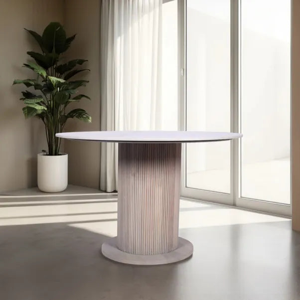 Alessia Mango Wood 4-6 Seater Round Dining Table - 115cm