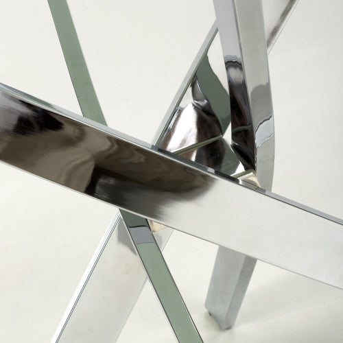 Venice Round White/Chrome Dining Table - 120cm