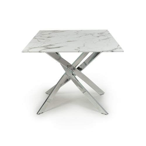 Venice Medium White/Chrome Dining Table - 160cm